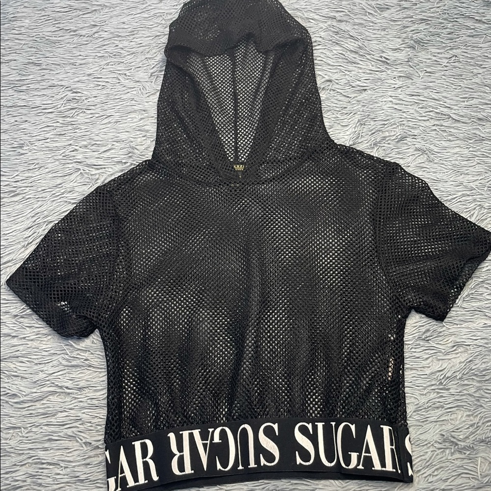Black Fish Net Hoodie